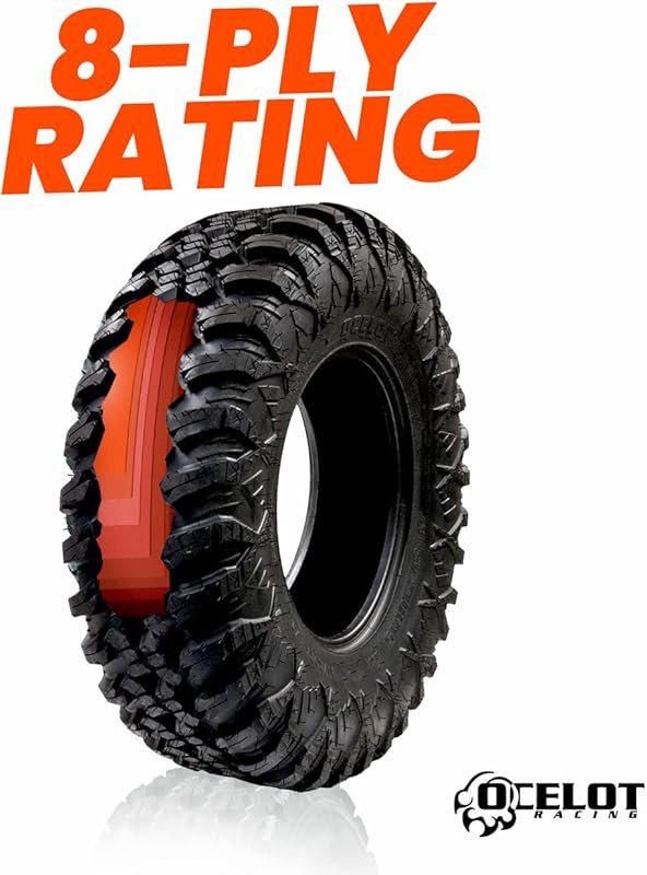 Ocelot Aurora ATV UTV Tire 25x10R12 with 8-Ply Radial Construction for