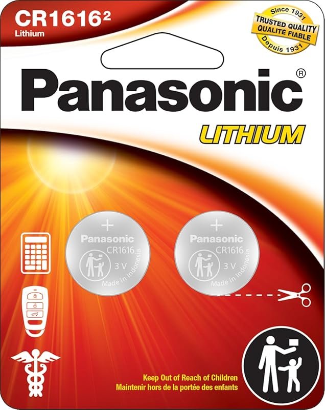 Panasonic CR1616 3.0 Volt Long Lasting Lithium Coin Cell Batteries in 