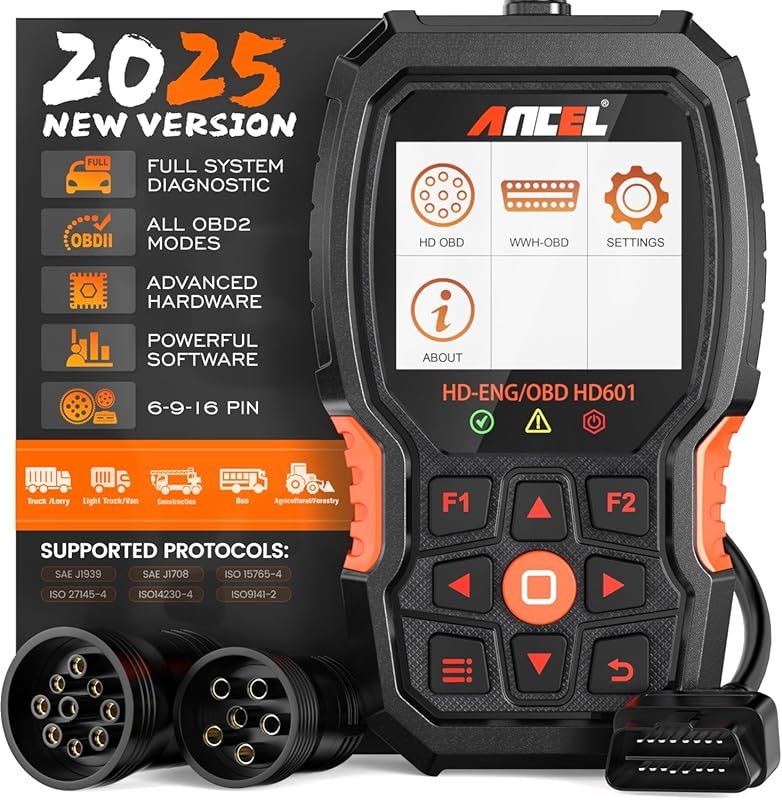 The ANCEL HD601 Heavy Duty Truck Scanner Offers All System Diesel Diag