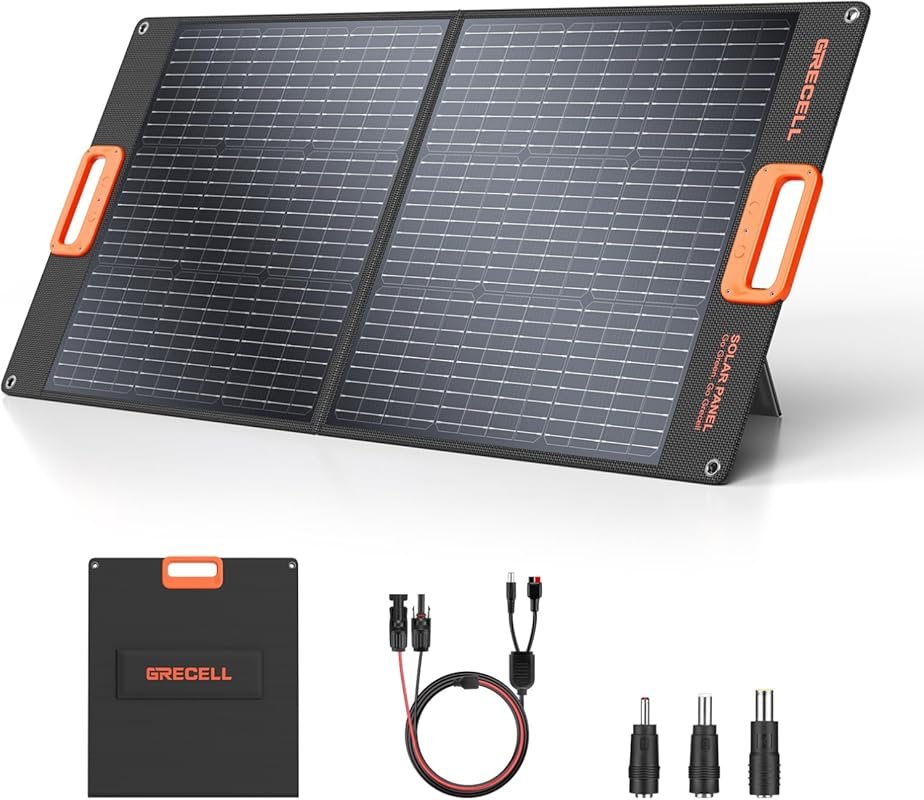GRECELL 100W 20V Foldable Solar Panel for Power Stations and RV Batter