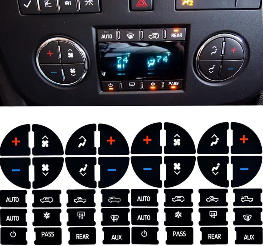 AC Dash Button Repair Kit for 2007-2014 Chevy Silverado A/C Control Bu