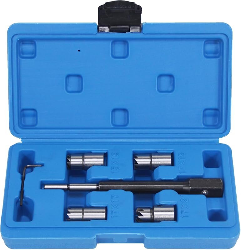 5pcs Diesel Injector Seat Cutter Cleaner Diesel Injector Set with Flat