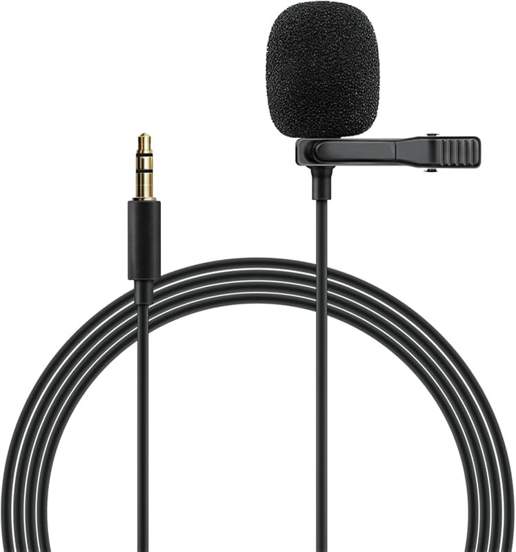 EKAT 3.5mm Noise Canceling Car Microphone with Lavalier Clip for Plug