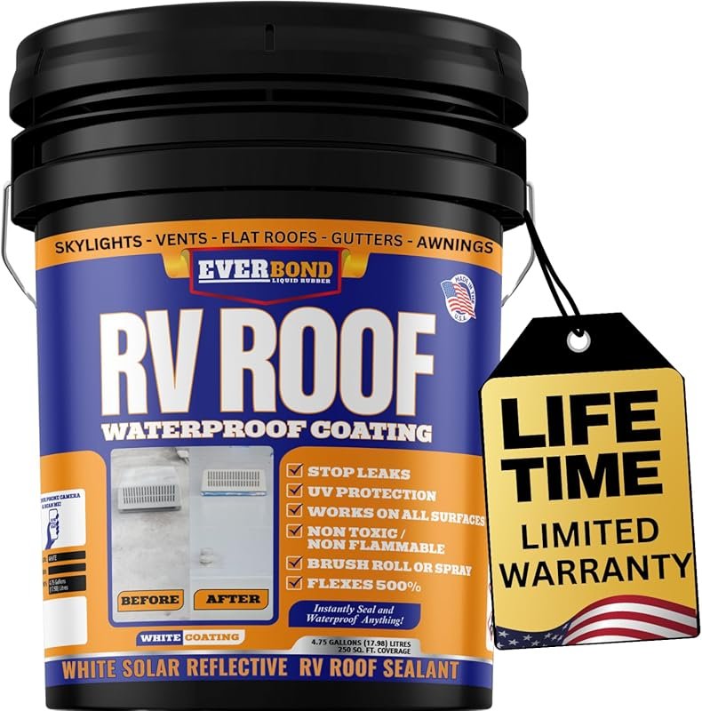 Liquid Rubber RV Roof Sealant for Campers, Trailers, and Motorhomes in