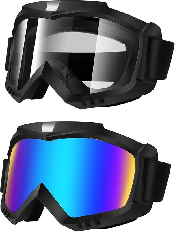 Lievermo Dirt Bike Goggles 2-Pack for Motorcycle, ATV, Ski, and Racing