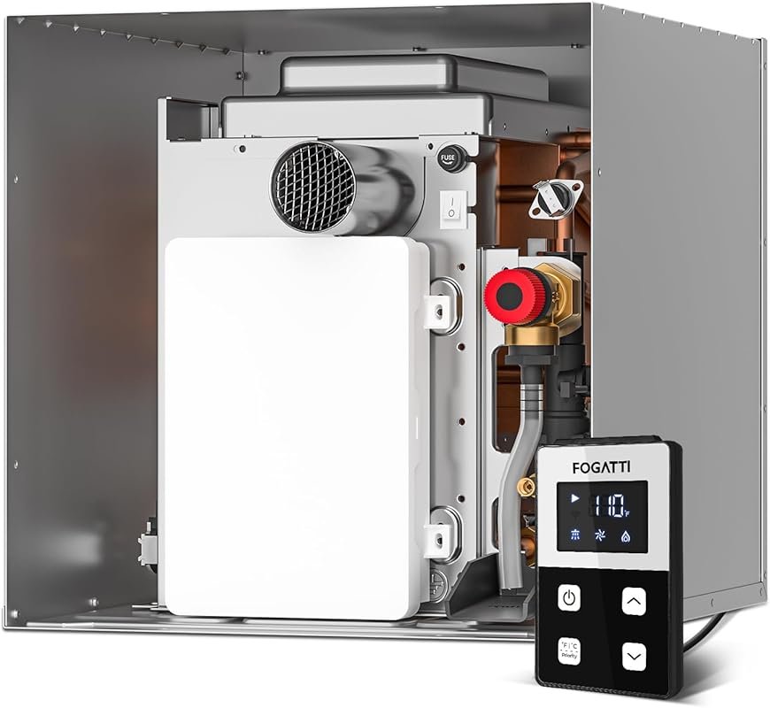 FOGATTI InstaShower 7 RV Tankless Water Heater with DC 12V and Multipl