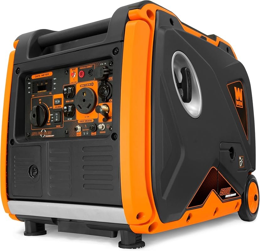 WEN DF451i 4500-Watt Electric Start Dual Fuel Inverter Generator for R