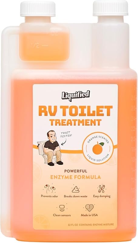 Liquified RV Toilet Treatment digests black holding tank waste, elimin