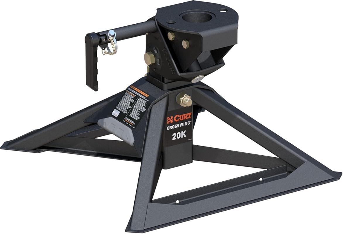 CURT CrossWing Lightweight 5th Wheel Hitch with Gooseneck Adapter and 