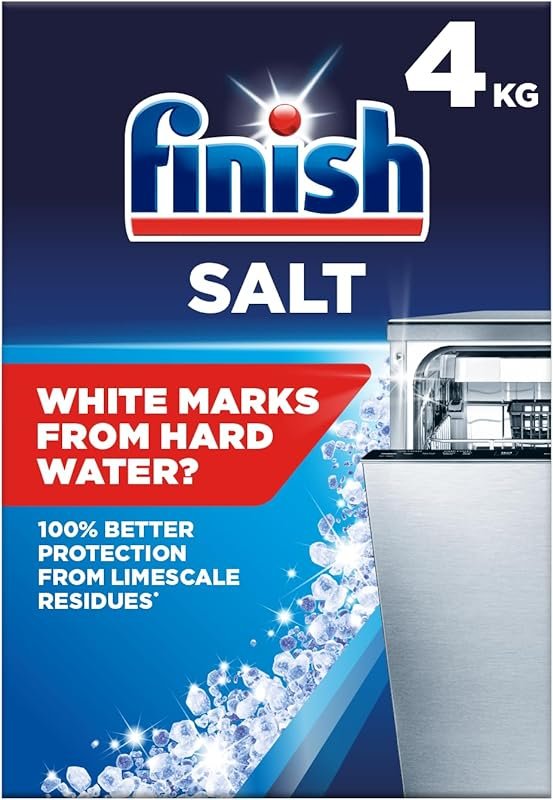 Finish Dishwasher Salt for Hard Water, Prevents Limescale and White Re