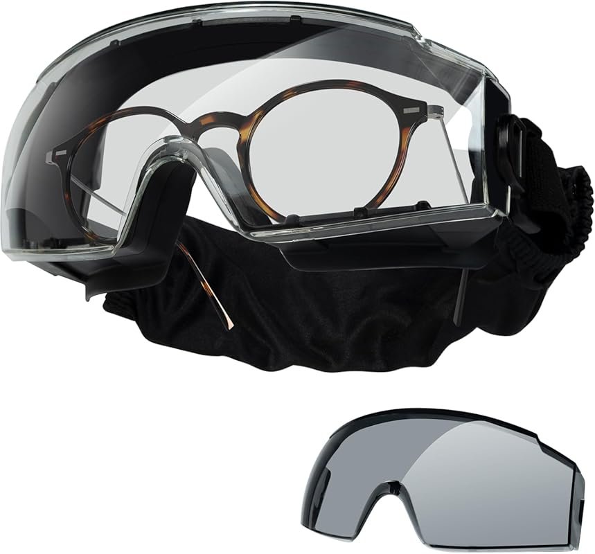 OneTigris Tactical Goggles for Over Glasses with Anti-Fog and Intercha