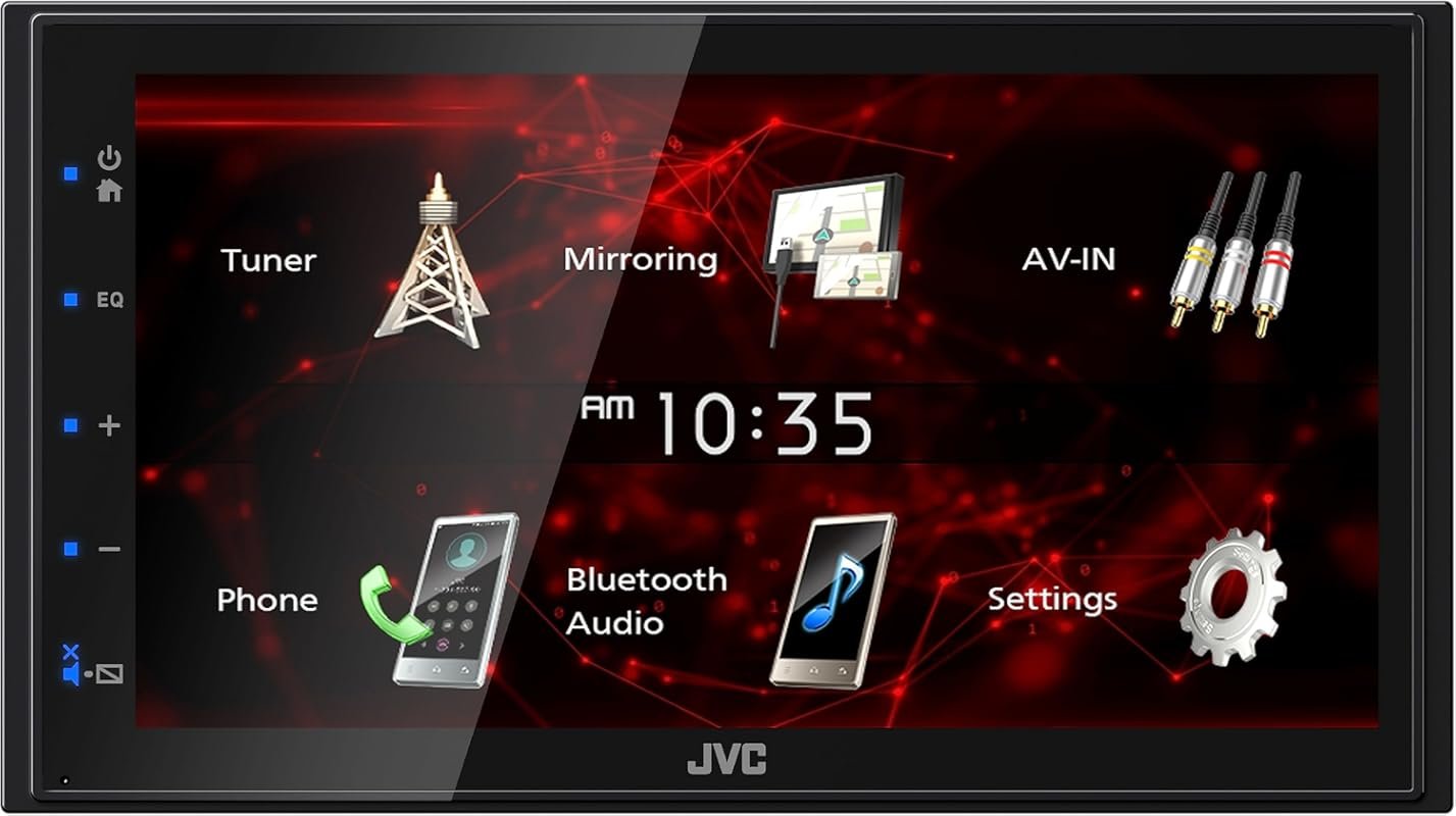 JVC KW-M180BT Double DIN Car Stereo with 6.75-Inch Touchscreen, Blueto