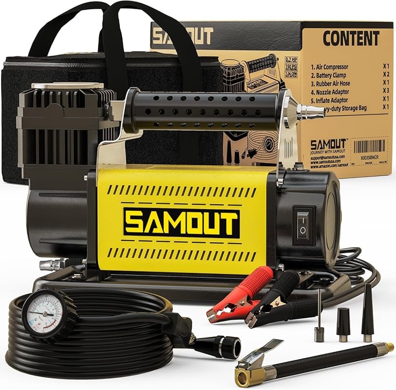 12V Portable Air Compressor for RV Tires with 7.06 CFM and 150 PSI