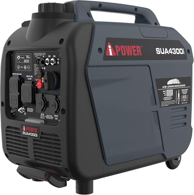 A-iPower 4300W Portable Inverter Generator with CO Sensor and Telescop