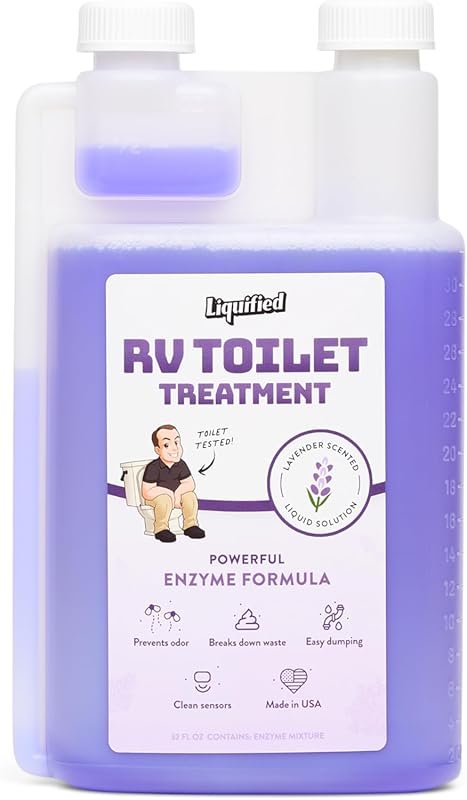 Liquified RV Toilet Treatment digests black holding tank waste, elimin