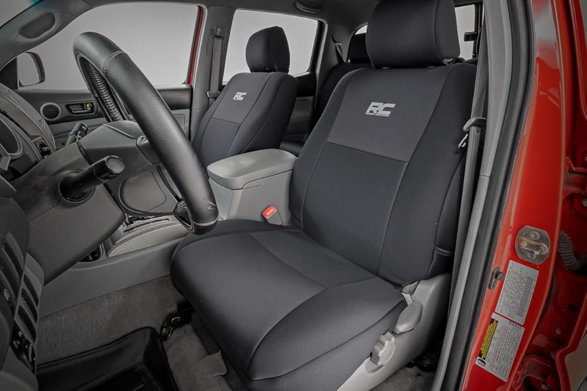 Rough Country Neoprene Seat Covers for 2005-2015 Toyota Tacoma Crew Ca