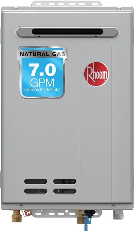 Rheem High Efficiency Outdoor Tankless Natural Gas Water Heater with 7