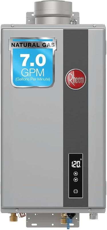 Rheem High Efficiency Indoor Tankless Natural Gas Water Heater with 7.
