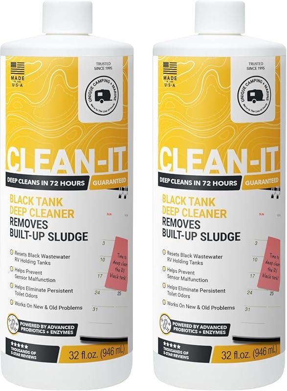 Unique Clean-It RV Black Tank Deep Cleaner Liquid - Effectively Resets