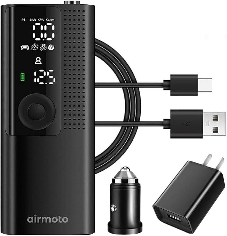 Airmoto Portable Air Compressor and Power Kit Bundle for Cordless Tire