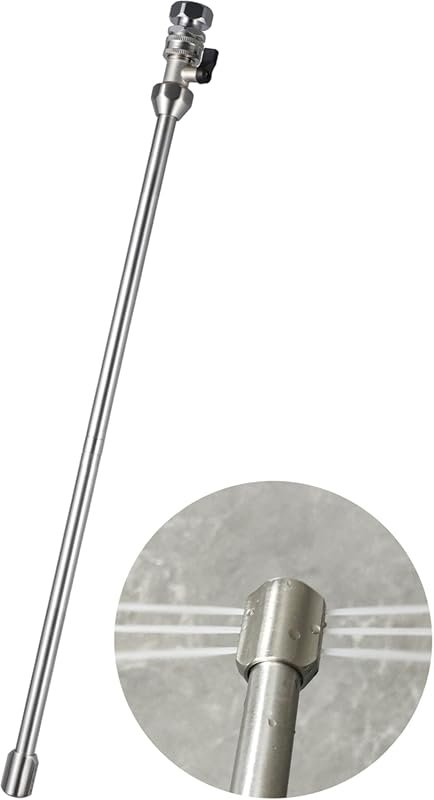 All-Metal RV Black Tank Cleaning Wand with shut-off valve, 360-degree 