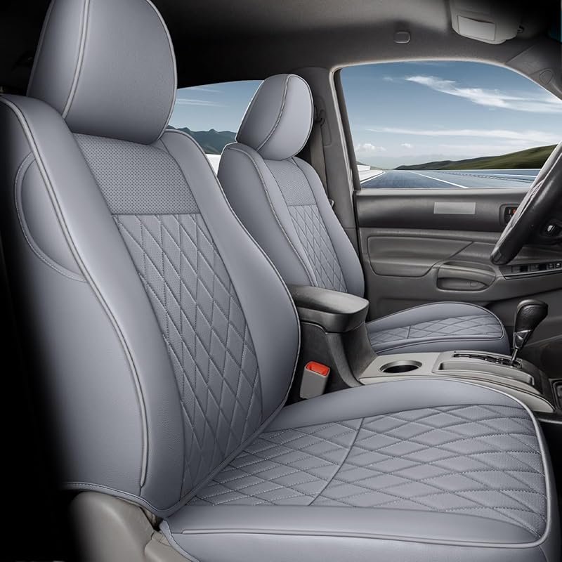 Coverado Tacoma Seat Covers Full Set, Faux Leather Seat Covers Custom