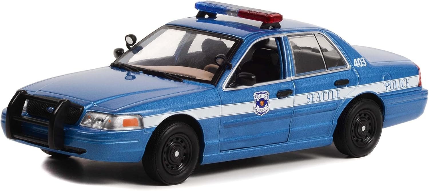 Greenlight 2001 Crown Victoria Police Interceptor Seattle Police Blue 