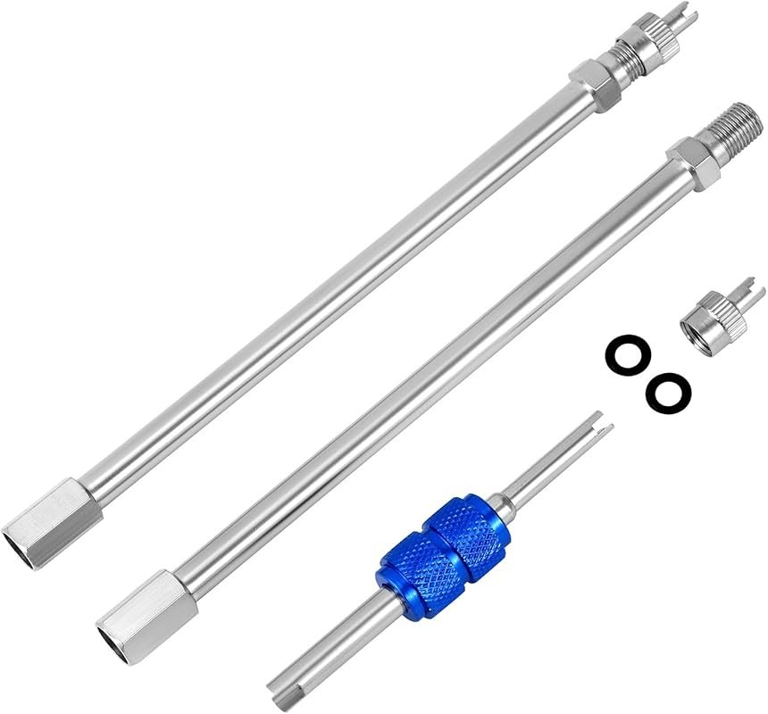 2-Pack 6-Inch Straight Metal Dually Valve Stem Extenders for Pickup Tr