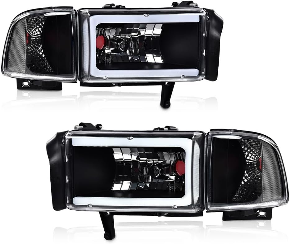 PIT66 Pair Headlight LED Light Strip w/o Bulbs Compatible with Dodge R