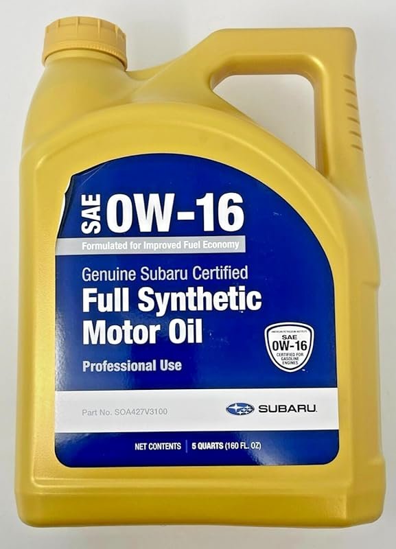 Subaru Synthetic Motor Oil SAE 0W-16 in a 5-Quart Container for 2024 C