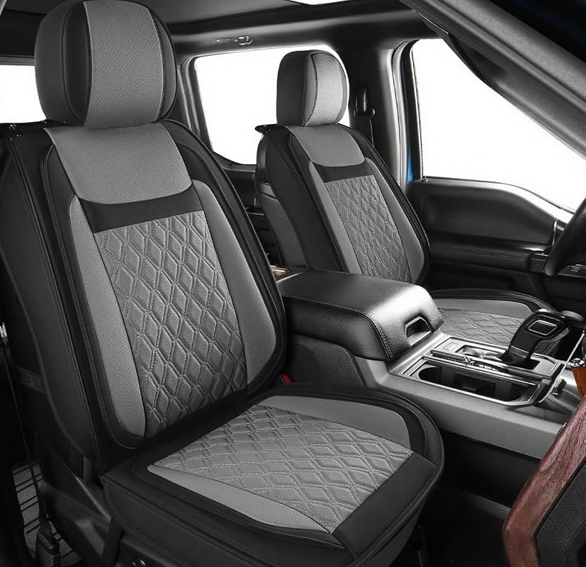Faux Leather Seat Covers Compatible with 2010 Ford F-150 SuperCrew: Fr