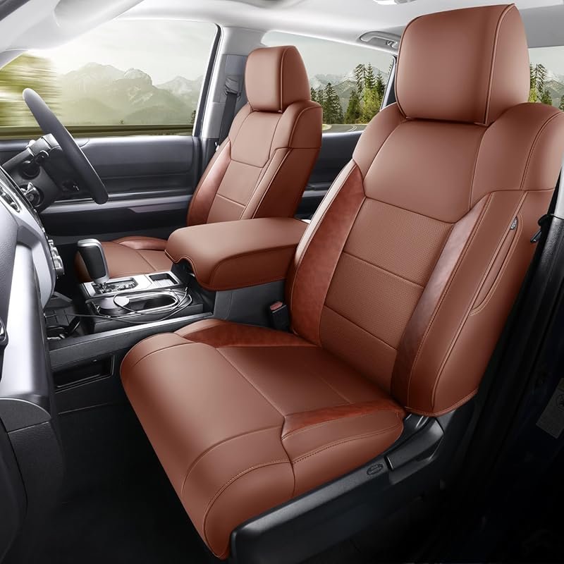 Nappa Leather Seat Covers for 2014-2021 Toyota Tundra CrewMax Trims in