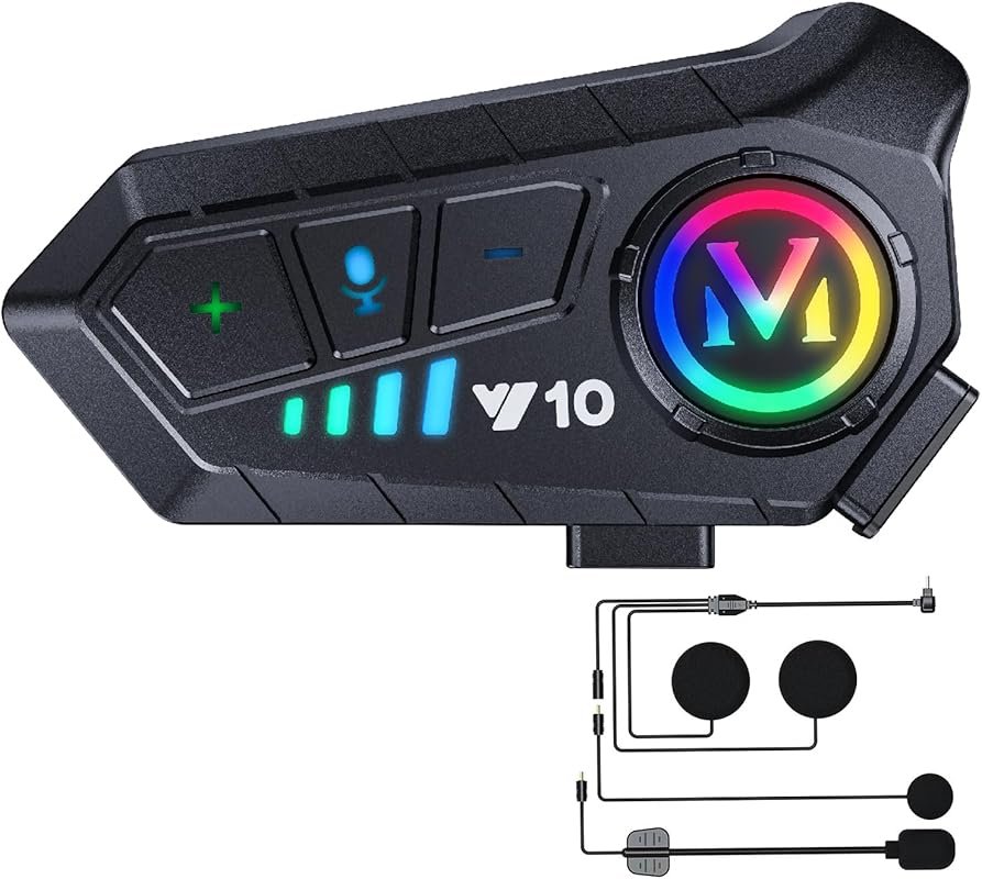 Motorcycle Helmet Bluetooth Headset with Bluetooth 5.3, Noise Cancella