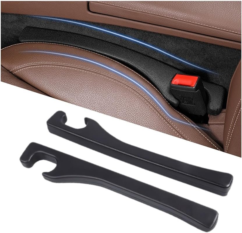 2 pack universal PU leather car seat gap filler prevents items from fa