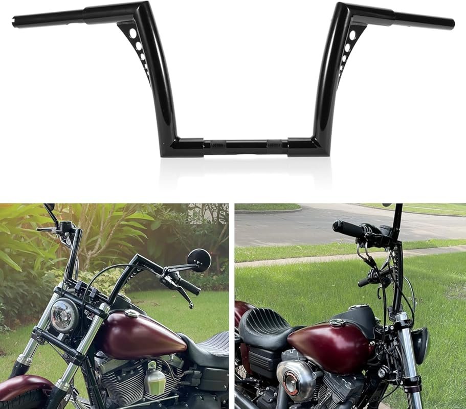 Black Ape Hanger Handlebars with 10-Inch Rise and 1-1/4-Inch Diameter 