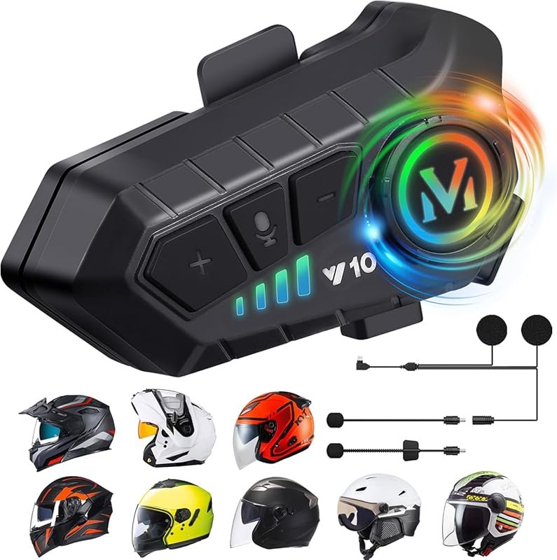 FEYA Motorcycle Helmet Speakers with High Battery Life, IPX6 Waterproo