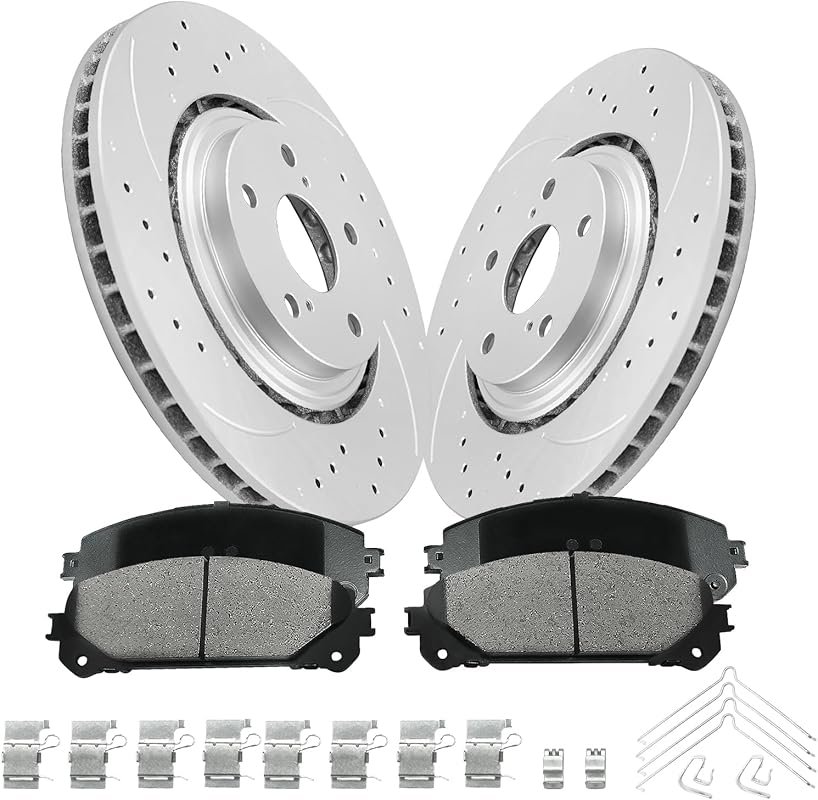 Anpulsero Front Brake Pads and Rotors Kit with Anti-Rust Coating for T