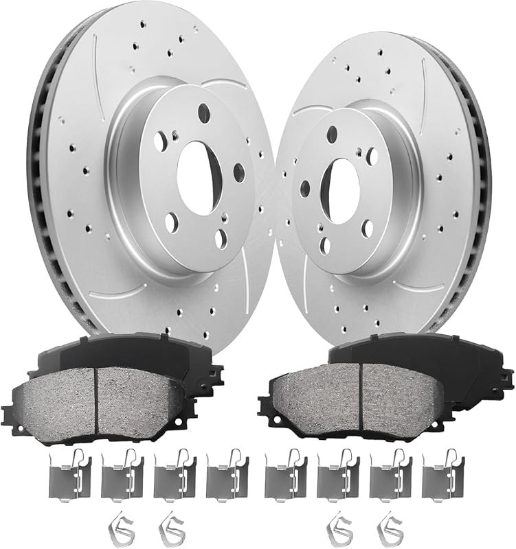 Anpulsero Geomet Coated Drilled and Slotted Brake Rotors and Ceramic P