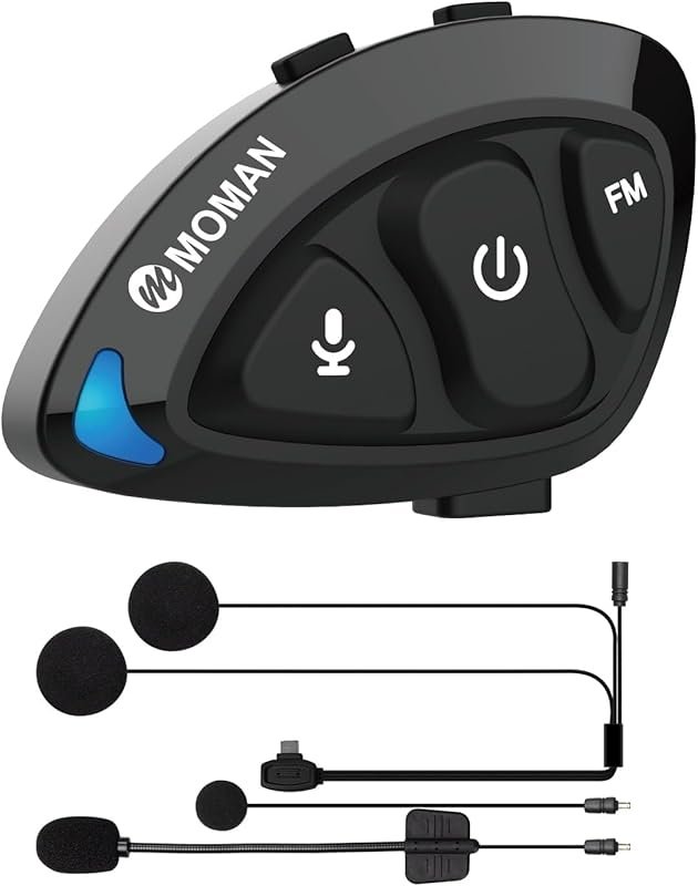 Moman Motorcycle Helmet Speaker with HiFi Sound, Noise Cancellation, a