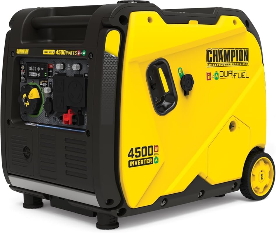 Champion 4500-Watt Dual Fuel RV-Ready Electric Start Inverter Generato