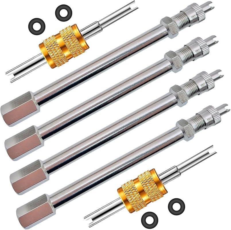 4-Pack 4-Inch Heavy Duty Straight Metal Dually Valve Stem Extenders fo