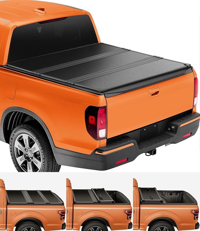 TIPTOP Tri-Fold Hard Tonneau Cover with FRP for 2017-2025 Honda Ridgel