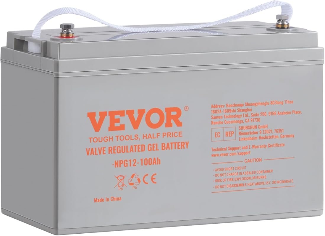 VEVOR Deep Cycle AGM Battery: 12V, 100Ah with 800A Discharge Current f