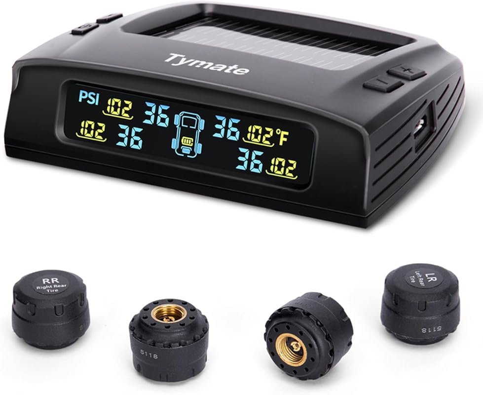Aftermarket RV TPMS: Solar Charged, Color Display, 4 Sensors, 6 Alarm 