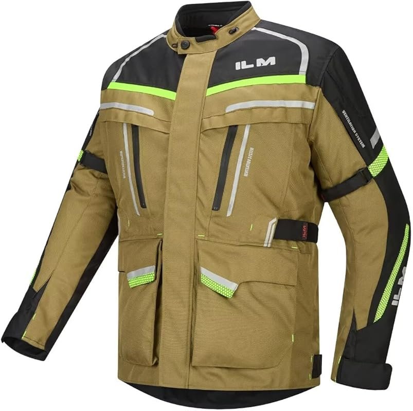 ILM Men's Adventure Touring Motorcycle Jacket with CE Armor and Detach