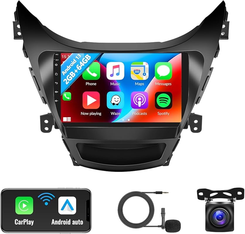 SIXWIN Android Car Stereo for 2012 Hyundai Elantra with Wireless Apple