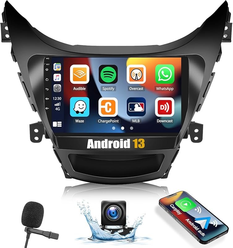 SIXWIN Android Car Stereo for 2012 Hyundai Elantra with Wireless CarPl