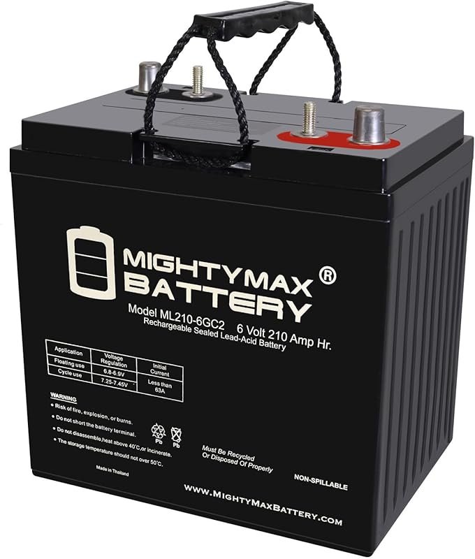 Mighty Max ML210-6GC2 6V 210AH Rechargeable SLA AGM Battery with Dual