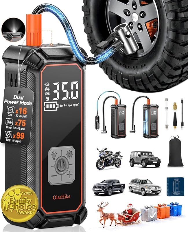 OlarHike Cordless Tire Inflator with Dual Power and Digital Pressure G
