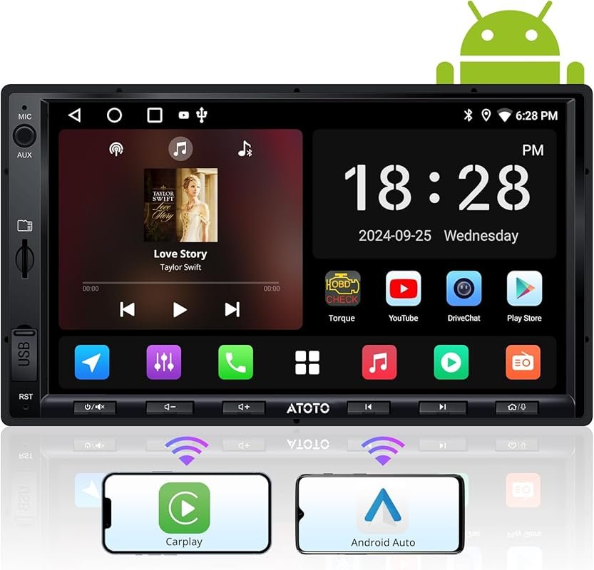 ATOTO A5L 7-Inch Android Car Stereo with Wireless CarPlay, Android Aut